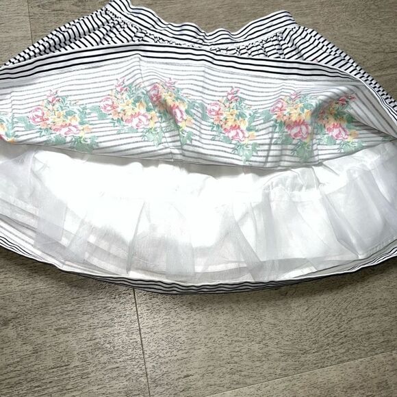 Janie & Jack Striped Floral Boarder Skirt in Midsummer Garden, Girls 10 - Picture 12 of 14